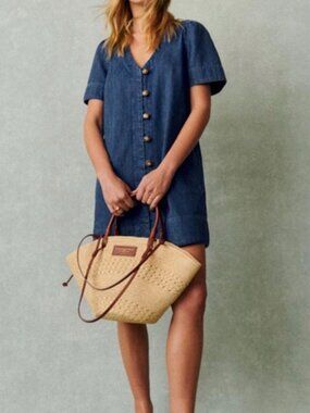 Sezane Vennila Dress Deep Blue - Size 4